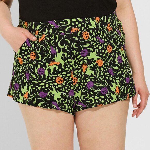 ❤️NWT VINTAGE TORRID DISNEY VILLAINS HALLOWEEN SUPER SOFT POCKETS SLEEP SHORT - Picture 1 of 14